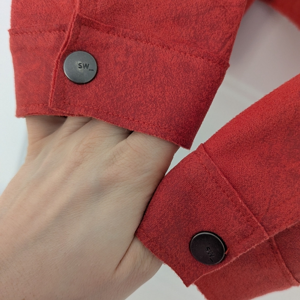 Sandwich_‎ Red Faux Suede Jacket – Size 36 (Medium) –  Zip Jacket - Picture 7 of 10